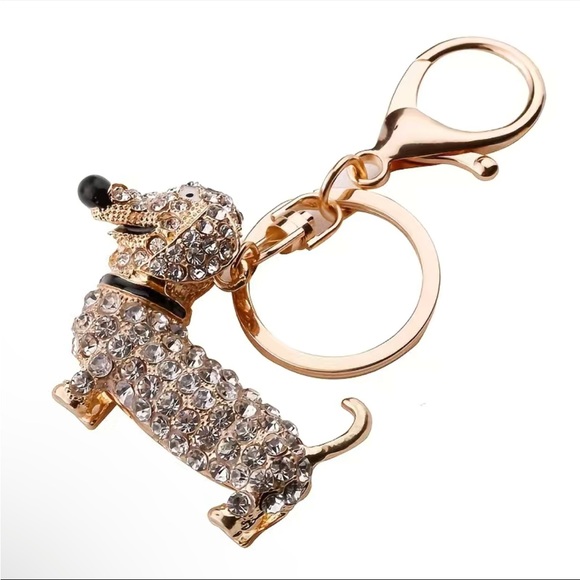NWT Dachsund sparkly bag charm / key chain - Picture 2 of 3